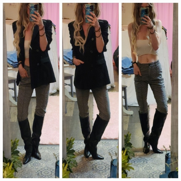 Urban Outfitters Pants - Urban Outfitters Silence And Noise Gingham High Rise Stretch Ankle Pants